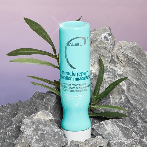 Malibu C Leave-In Conditioner Mist - Thermal & UV Protection + Miracle Repair for Damaged Hair (9 oz)