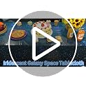 Blue Iridescent Space Theme Tablecloths 3Pcs 54x108 Inch for Starry Night Party
