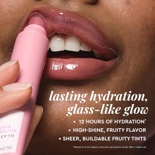Glow Recipe Glass Balm Lip Treatment - 12Hr Hydrating Lip Balm with Hyaluronic Acid | Clear Tint, Ice Bingsoo (15 ml)