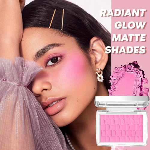 Pink Blush | Matte Powder Blush for Cheeks - Silky Lightweight Formula with Brush, 001#