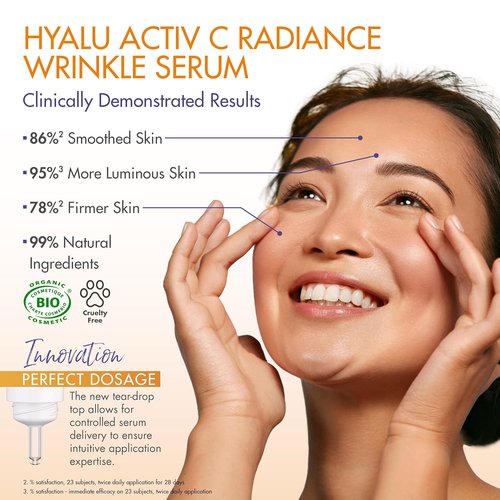 Eau Thermale Jonzac Organic Hyalu Activ C Serum - 5X Stable Vitamin C & Hyaluronic Acid for Brighter, Plumped Skin - 1.01 Fl Oz