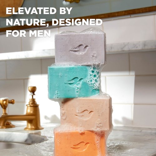 Dove Men+Care Cleansing Soap Bar 4 Count to Rebuild Skin in the Shower Mixed Formulated Plant Based Ingredients 3.51 Oz