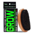 GROW Beard Brush & 360 Wave Brush for Men - Natural Boar Bristle For Fuller, Thicker Hair, Beard & Mustache - Premium Full-Size to Exfoliate, Strengthen Hair, Stimulate & Boost Growth