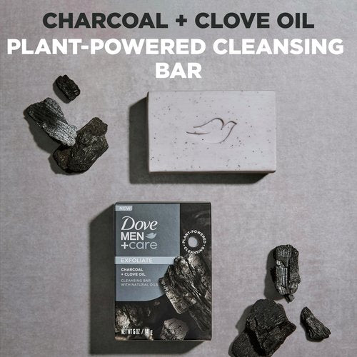 Dove Men+Care Cleansing Soap Bar 4 Count to Rebuild Skin in the Shower Mixed Formulated Plant Based Ingredients 3.51 Oz