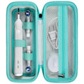 Toothbrush Travel Case Compatible with Oral-B Pro 1000, 2000, 3000, 3500, 1500/ for Philips Sonicare ProtectiveClean 4100 5100 Electric Toothbrush with Mesh Pocket for Accessories - White (Bag Only)