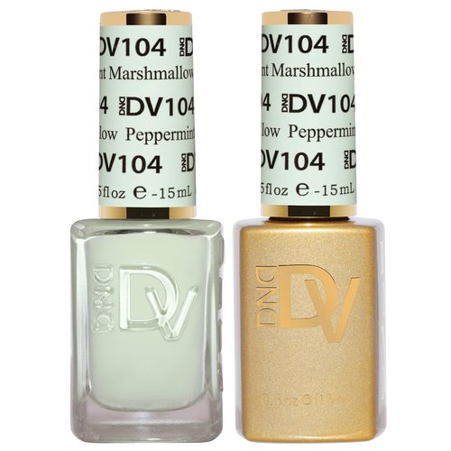 DND Gel Polish - Coquette Collection UV/LED Gel & Air Dry Nail Lacquer Duo | 104 Peppermint Marshmallow, 0.5 Fl Oz