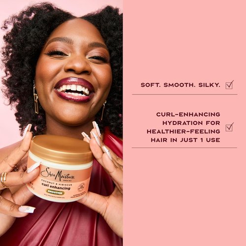 SheaMoisture Curl Enhancing Cream - Coconut & Hibiscus for Thick, Curly Hair | 12 oz, Sulfate & Paraben Free