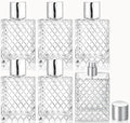 DMuuuDM Refillable Spray Perfume Bottles,6 Pack 100ml Glass Fine Mist Spray Bottle,Empty Travel Square Clear Glass Replacement Container Dispensers for Essential Oil,Cologne-Funnels,Pipette Included