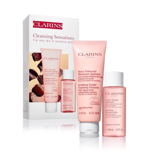 Clarins Soothing Gentle Foaming Cleanser - Cleanses & Balances | Organic Chamomile & Shea Butter | Soap-Free for Very Dry, Sensitive Skin