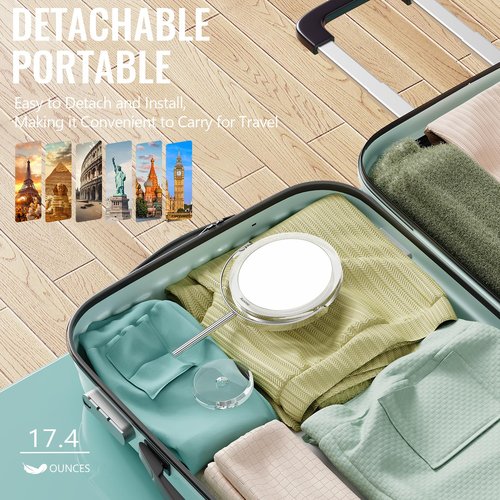 Auxmir 1X/ 30X Magnifying Mirror, Makeup Mirror with Tweezer, Double Sided Round Vanity Tabletop Mirror, 360° Rotation Portable for Dressing Table Desk Bathroom Bedroom Travel, Clear
