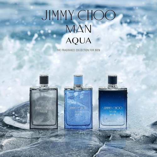 JIMMY CHOO - Man Aqua Eau de Toilette - Refreshing Men's Fragrance with Grapefruit & Clary Sage - 3.3 oz