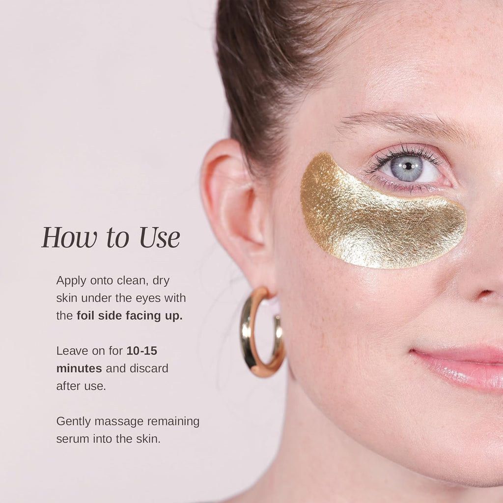 Wander Beauty Baggage Claim - Gold Foil Under Eye Patches for Dark Circles & Puffiness | 6 Pairs