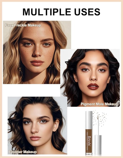 Erinde Faux Freckle Pen - Waterproof, Long-Lasting Makeup for Natural-Looking Freckles | Vegan, 02 Chocolate