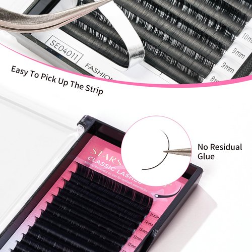 Eyelash Extensions 0.03/0.05/0.07/0.10/0.15/0.20 C CC D DD Curl 7-15mm Individual Lashes Premium Classic Lash Soft Matte Dark Professional Eyelashes Extension(0.05-CC-MIX)