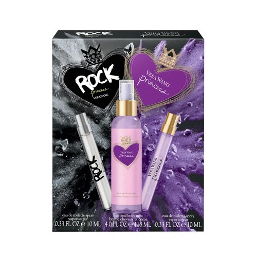 Vera Wang Princess | Rock Princess Body Mist & Eau de Toilette Spray Gift Set - Long Lasting Women's Fragrance with Peach, Jasmine & Vanilla Notes