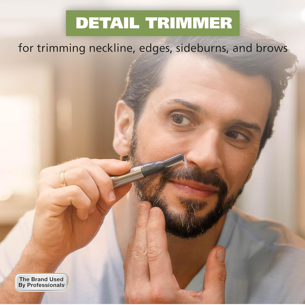 Wahl Micro Groomsman Personal Trimmer - Hygienic Grooming with Rinseable Heads for Eyebrows, Nose & Ears
