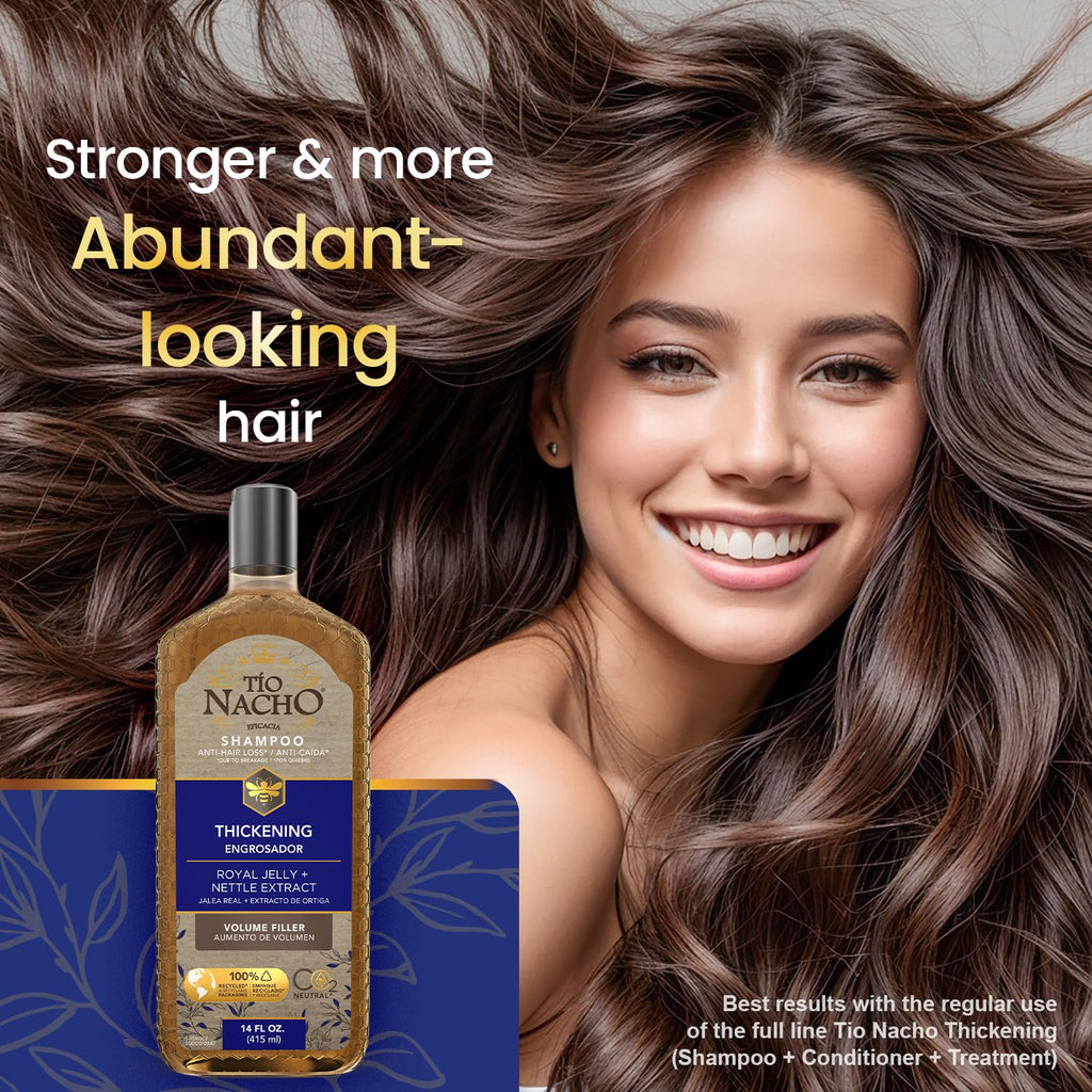 Tio Nacho Thickening Shampoo - Volumizing Formula with Royal Jelly & Nettle Extract | 14 fl oz for Thinning Hair