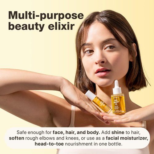 Onsen Secret Nail & Cuticle Repair Oil (35ml) - Dry Oil Formula - Japanese Tsubaki, Tea Tree & Jojoba - Strengthens Nails, Repairs Cuticles, Hydrates Skin & Hair - Natural & Vegan
