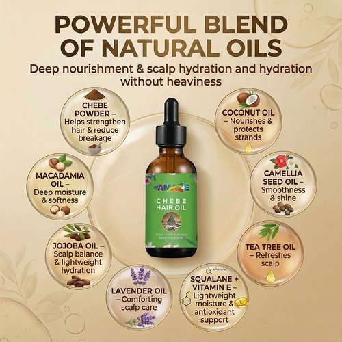 ATAMAZE Chebe Oil for Hair Growth, 60 ml - Chebe Hair Oils, Natural Hair Growth Oil for Stronger, Longer, Thicker Hair, only natural ingredients