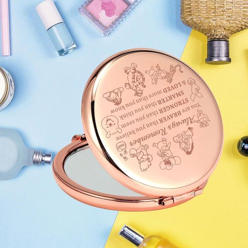 KEYCHIN Honey Bear Compact Makeup Mirror - Inspirational Design with Pig, Donkey, Tiger, Rabbit | Perfect Gift