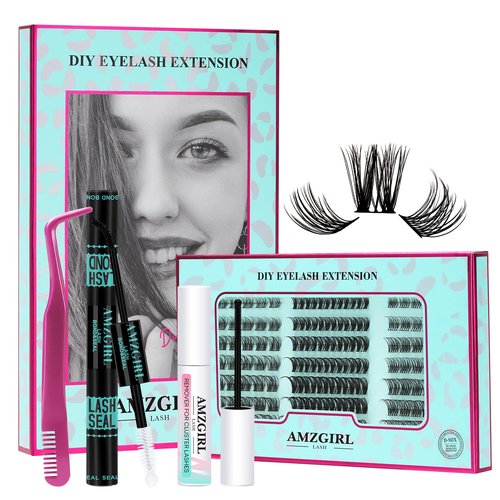 Lash Clusters Kit 144pcs Wispy Eyelash Extensions Kit 3 Styles Eyelash Clusters Individual Lashes Extension Kit with Lash Bond and Seal, Remover, Lash Tweezers DIY at Home(SMH,C-Mix8-16mm Kit)