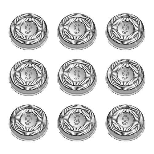 Philips Norelco SH90 Replacement Heads - Upgraded Double Blades for Series 9000/8000 | 9 Pack