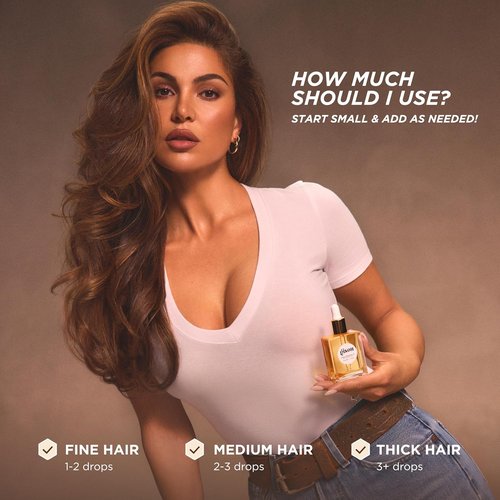 Gisou Honey Infused Hair Oil - Hydrating Frizz Control & Shine Treatment | Heat Protectant for All Hair Types, 1.7 Fl Oz