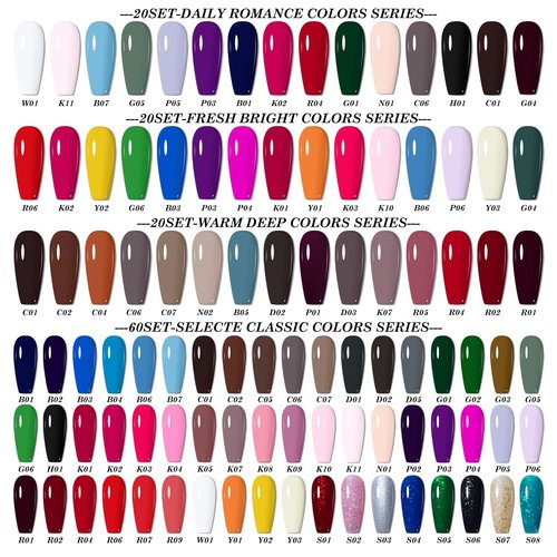 NICYVFV 20 PCS Gel Nail Set, 15 Colors Gel Polish Set Neon Bright Pink Blue Red Purple Shades, with Gold Silver Glitter and Glossy Matte Top Coat, Base Coat, for Women Gift Kit