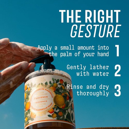Panier des Sens - Fresh Citrus Hand Soap - Moisturizing Liquid Soap with Olive Oil - 16.9 Fl Oz Refillable Bottle