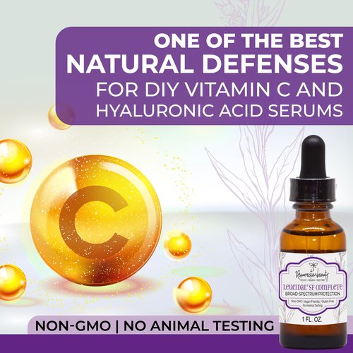 Leucidal® SF COMPLETE Broad Spectrum Protection Cosmetic Ingredient for DIY Vitamin C Ascorbic Acid & Hyaluronic Acid Powder Serum, Facial Lotion & Other Formulations, 1 oz RESURRECTIONbeauty