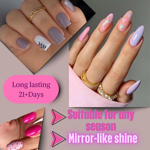 JRGel Nail Polish Set 6 Colors x 15ml- Professional Soak Off UV Gel Polish Set, Long Lasting Color for Home & Salon Manicure, Nails Art, Kit de Esmaltes para Uñas en Gel Profesional, Gift for Woman.D