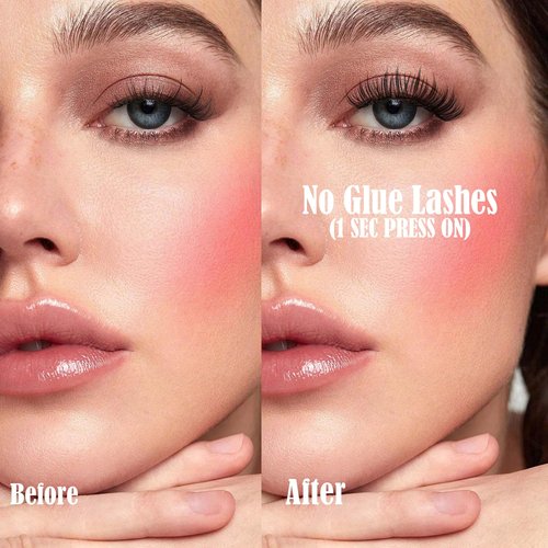 LA MAESII Self Adhesive Lash Clusters, Press-On Lashes No Glue Needed Pre Glued Eyelash Clusters Wispy Cluster Lashes, C Curl Individual Lash Kit, ULTRA-THIN&LIGHT Reusable No Residue(SA04)