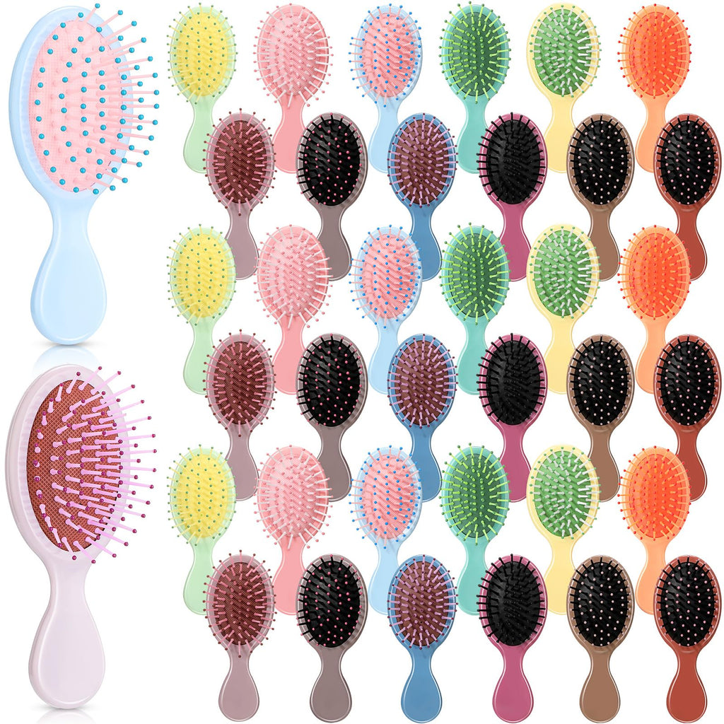 Yoande 36 Packs Mini Detangling Hairbrush Squirt Detangler combs Toddler Soft Bristle Travel Hairbrush Women Girl