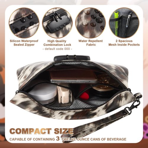MAICHENG Secure Storage Bag with Combination Lock, Medicine Lock Bag, Travel Money and Cosmetic Organizer, 11 x 7.5 Inch