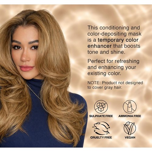 IGK A La Plage Color Depositing Hair Mask - Light Sand Semi-Permanent Conditioner + Gloss Toner | Hydrating + Vegan | 6 oz