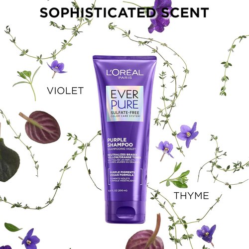 L’Oreal Paris EverPure Brass Toning Purple Conditioner - Sulfate Free for Blonde & Silver Hair | 6.8 Fl Oz