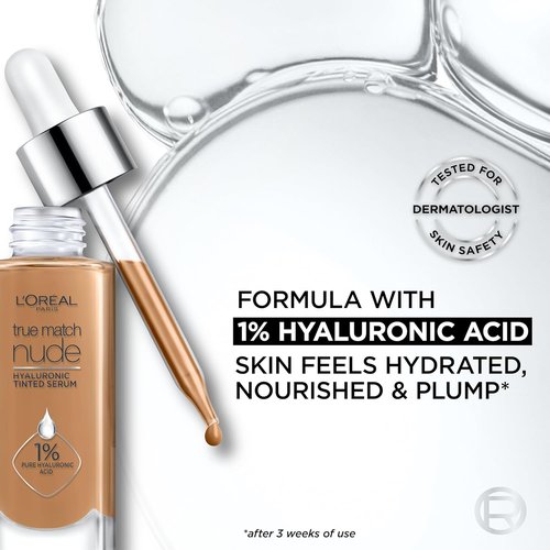 L'Oreal Paris True Match Nude Hyaluronic Tinted Serum Foundation - Very Deep 10-12, 1 fl. oz.