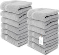 White Classic Luxury Cotton Washcloths 13x13 Inch - 650 GSM Turkish Cotton | Hotel, Spa, Bathroom Face Towel | 12 Pack, Dolphin Gray