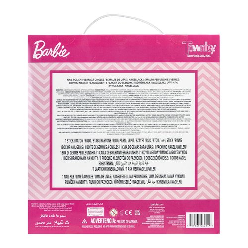 Barbie Movie 18 Piece Set Kids Water-Based Nail Polish Set, Includes Nail Polish, Nail Gems, Nail File for Age 3+, Parties Birthday by Townley Girl