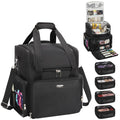Relavel Hair Tools Travel Bag Hairstylist Traveling Bag, Cosmetic Case with 4 Clear Pouches, Portable Hairstylist Storage Organizer Case for Hair Stylist Essentials, with Adjustable Dividers