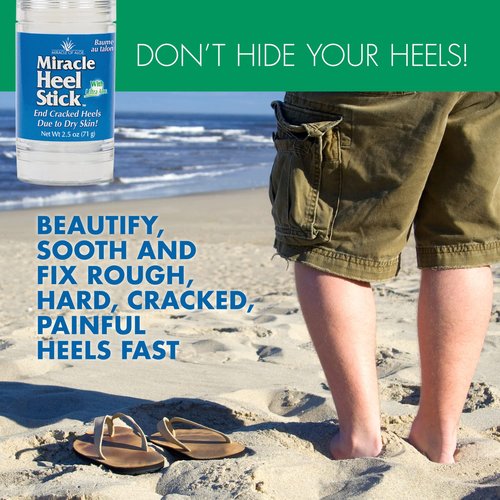 2 Pack - Heel Balm for Dry Cracked Feet - Miracle Heel Stick for Cracked Heel Repair - Cracked Heel Treatment - Formulated with Pure Aloe Vera, Tea Tree Oil, Shea & Cocoa Butters | 2.5 oz