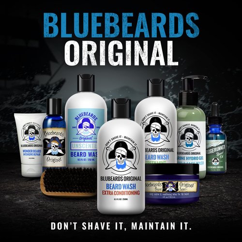 Bluebeards Original Fresh Mint Beard Care for Men, 8.5 oz. - Natural Peppermint Oil Formula for Deep Cleansing, Softening, and Conditioning Beard and Skin - Made in USA