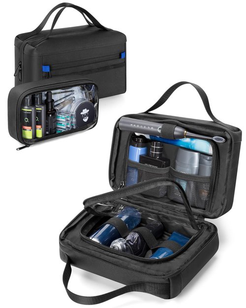 Marscamd Toiletry Bag with Travel Cube, Mens Water-Resistant Hygiene Bag, Versatile Organizer for Shaving Accessories, Bathroom and Shower Essentials, Black