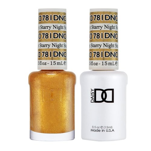 DND Gel Polish Set - Gold UV/LED Gel & Air Dry Nail Lacquer Duo | Chip-Free, 0.5 Fl Oz Each