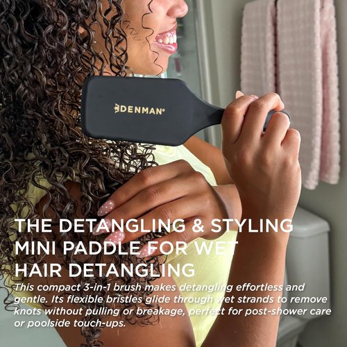 Denman Detangling Paddle Brush - Versatile Wet/Dry Hair Styler for All Hair Types | Ideal for Men & Women