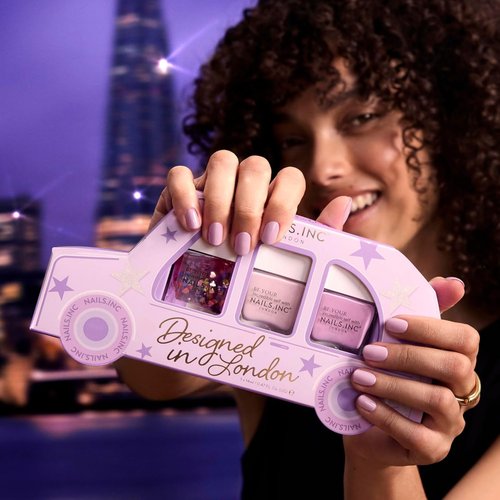 Nails Inc Mani Calling Taxi Nail Polish Set, Limited Edition, Holiday Stocking Stuffer, Women & Girls, Quick Dry, Air Dry, High Shine, Long Lasting, Ultra Glossy, Manicure, Trendy 3 Piece Gift Set