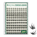 KEYYOULASH Manga Lash Clusters 8-18mm Fairy Eyelash Clusters Natural DIY Lash Extension Wispy with Soft Thin Band(MG03)