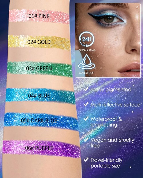 Skiennix Multichrome Gel Eyeliner - Waterproof Pink Shifting Glitter Pencil for Stunning Eye Looks | 01
