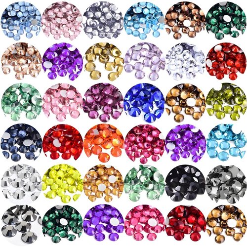 Flatback Rhinestones Round Gems for Nails Art and Crafts 620Pcs SS30 6mm Glitter Crystals Stone DIY Bags Clothes Shoes (Crystal Blue)