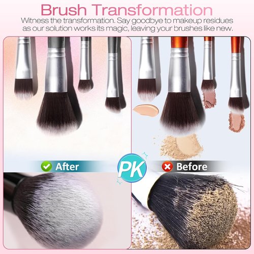 Norate Makeup Brush Cleaner - Gentle Formula Deep Clean Solution & Cleansing Pad Set | 2 Pieces